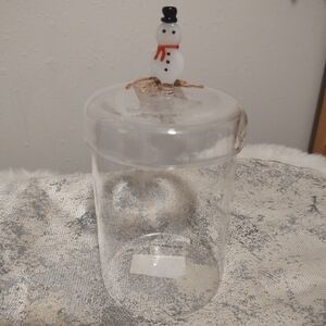 Mud Pie Class Snowman Christmas Canister, NWT